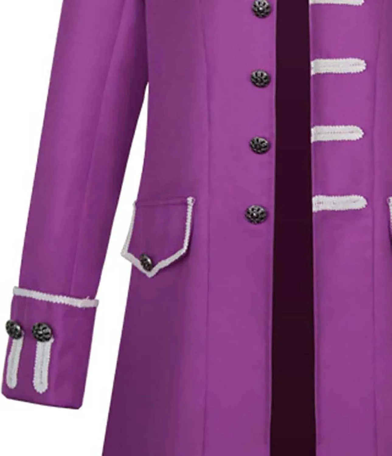XIAXOGOOL Men Winter Coats Big and Tall Steampunk Trench Coat Halloween Costume Stand Collar Gothic Victorian Coat Uniform