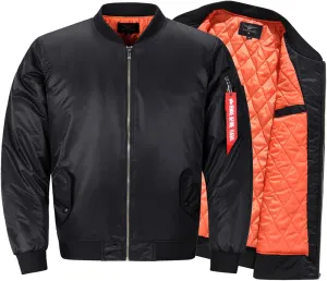 XIAXOGOOL Men's Varsity Jackets Plus Size Bomber Jacket Stand Collar Zip Up Diamond Quilted Jacket Winter Windbreaker Coat