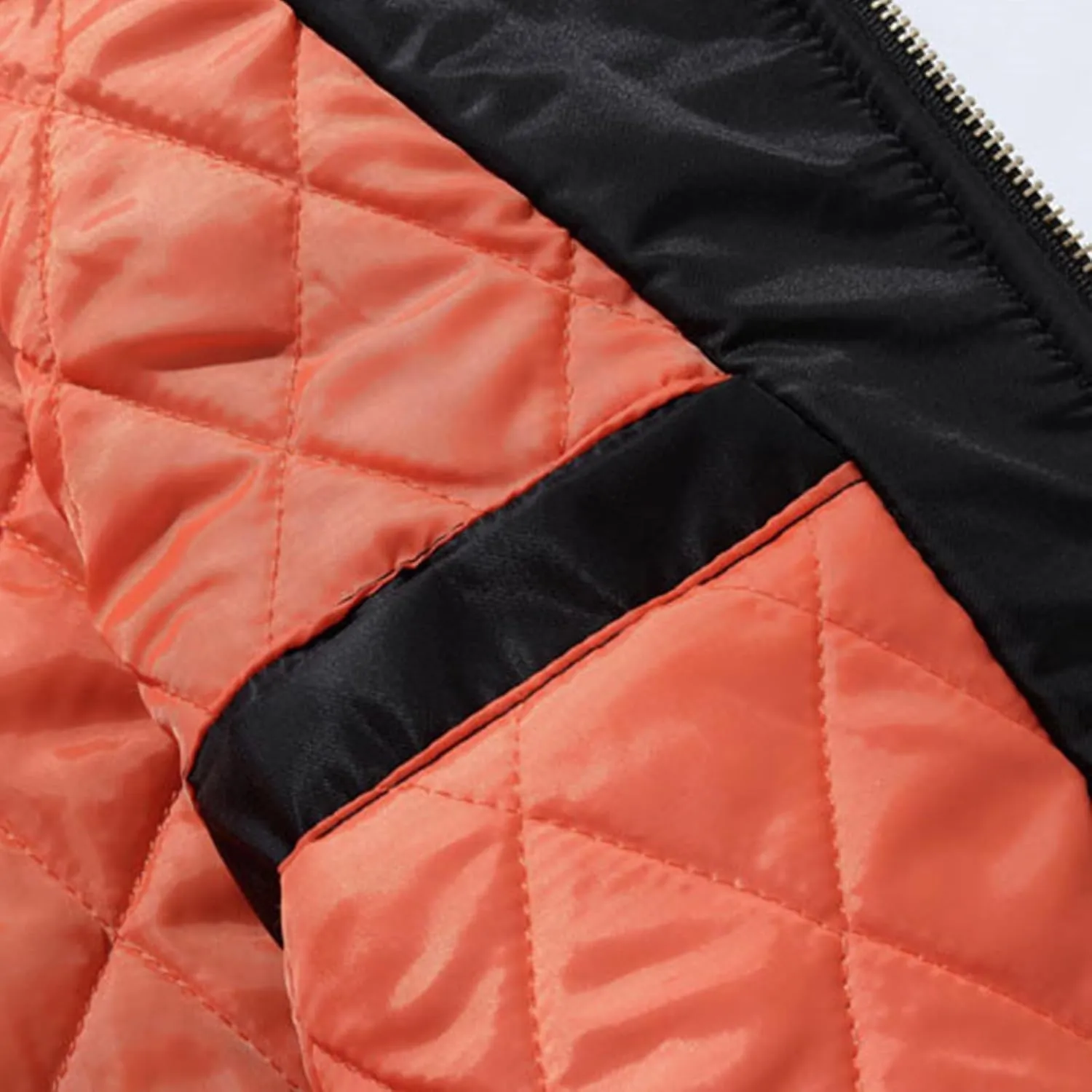 XIAXOGOOL Men's Varsity Jackets Plus Size Bomber Jacket Stand Collar Zip Up Diamond Quilted Jacket Winter Windbreaker Coat