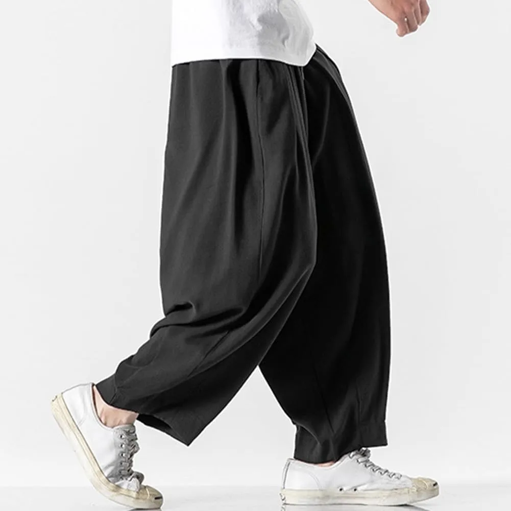 XYGJZ Mens Casual Elastic Waist Pants Summer Lightweight Harem Pants