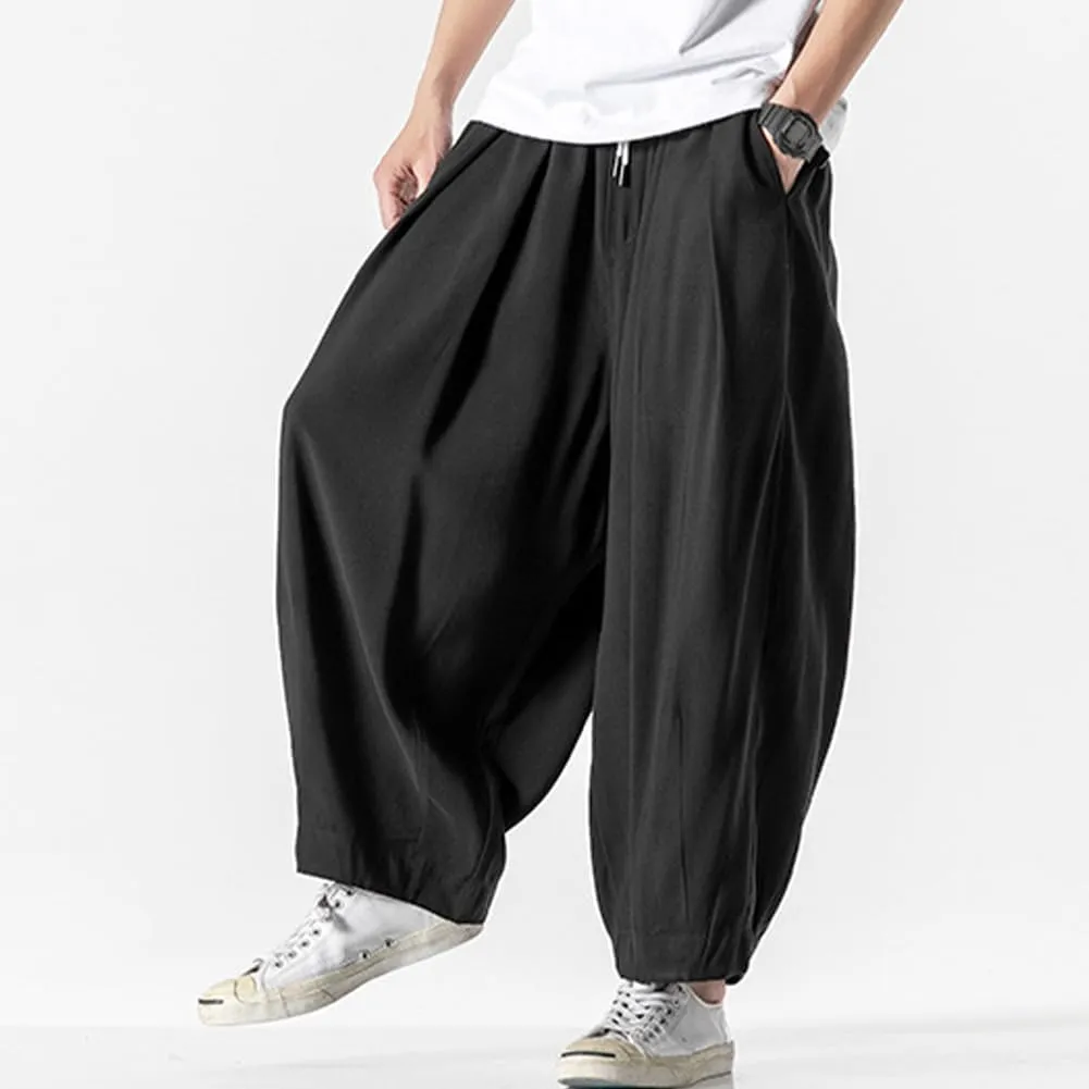 XYGJZ Mens Casual Elastic Waist Pants Summer Lightweight Harem Pants