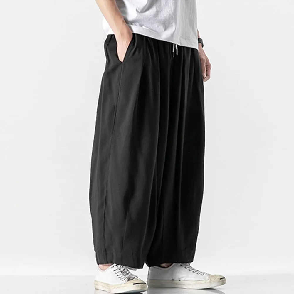 XYGJZ Mens Casual Elastic Waist Pants Summer Lightweight Harem Pants