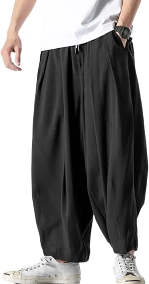 XYGJZ Mens Casual Elastic Waist Pants Summer Lightweight Harem Pants