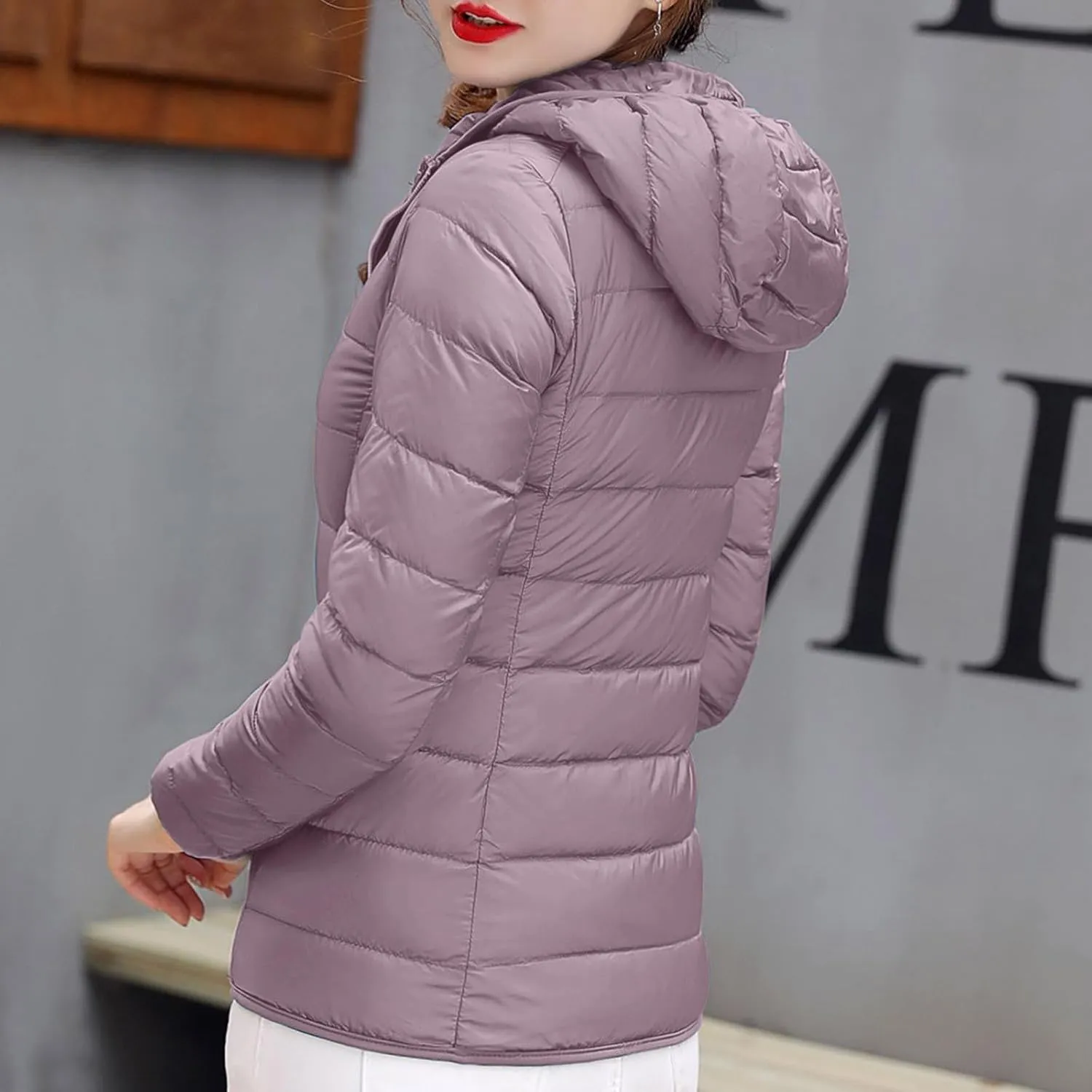 yardsong Womens Hooded Down Jackets Winter Warm Lightweight Quilted Puffer Coats Full Zip Up Packable Outerwear with Pockets