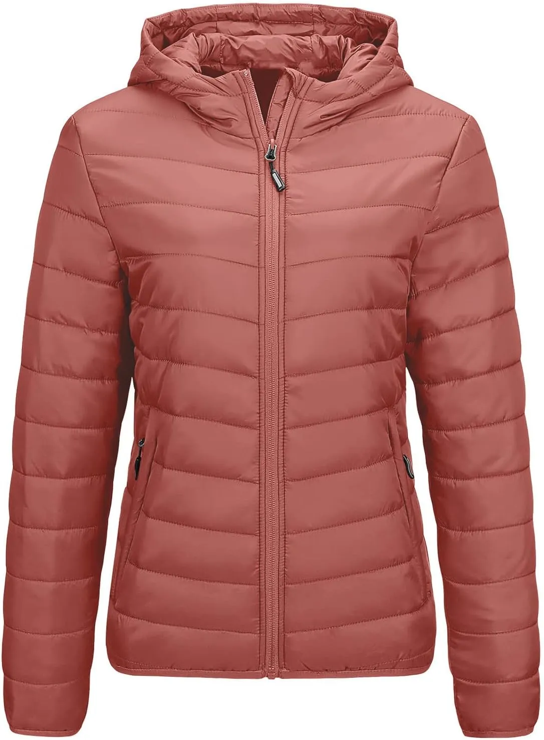 yardsong Womens Hooded Down Jackets Winter Warm Lightweight Quilted Puffer Coats Full Zip Up Packable Outerwear with Pockets