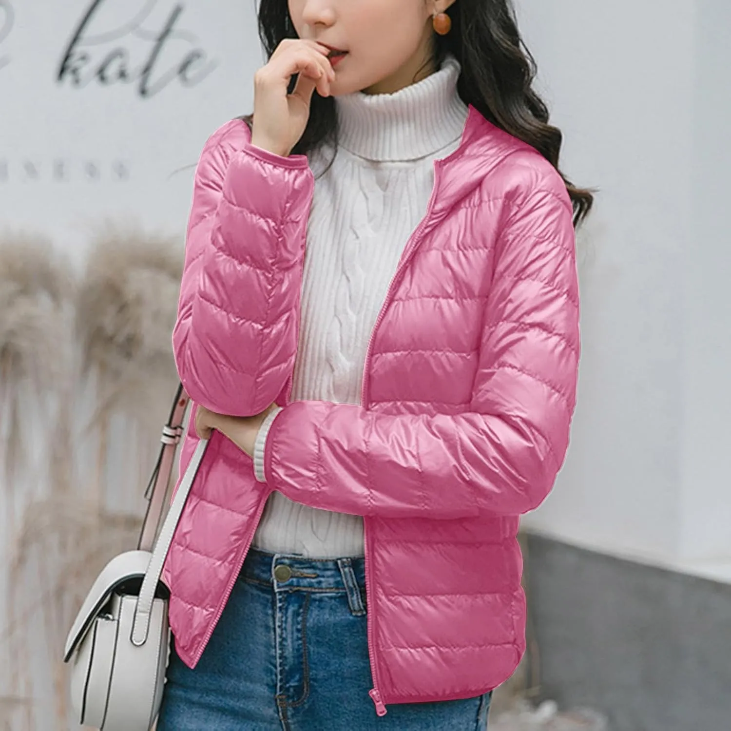 yardsong Womens Hooded Down Jackets Winter Warm Lightweight Quilted Puffer Coats Full Zip Up Packable Outerwear with Pockets