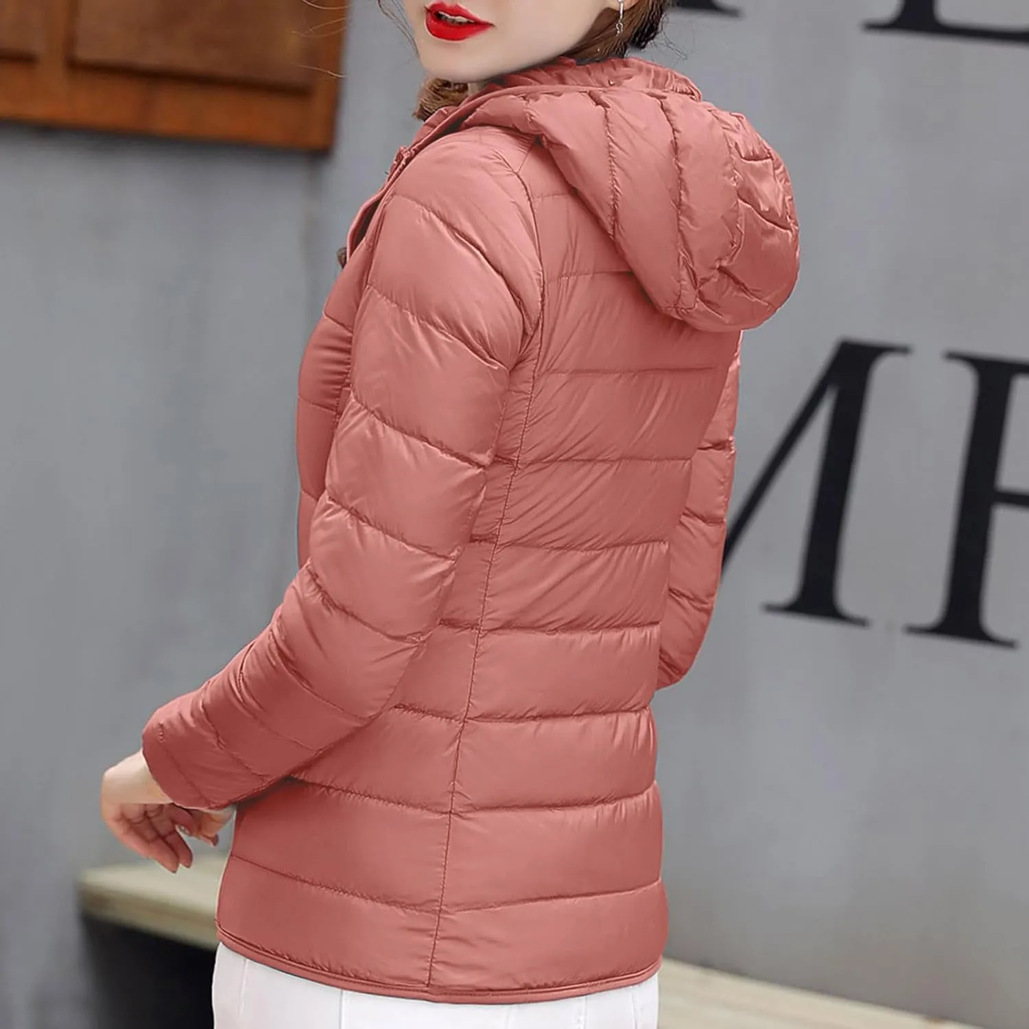 yardsong Womens Hooded Down Jackets Winter Warm Lightweight Quilted Puffer Coats Full Zip Up Packable Outerwear with Pockets