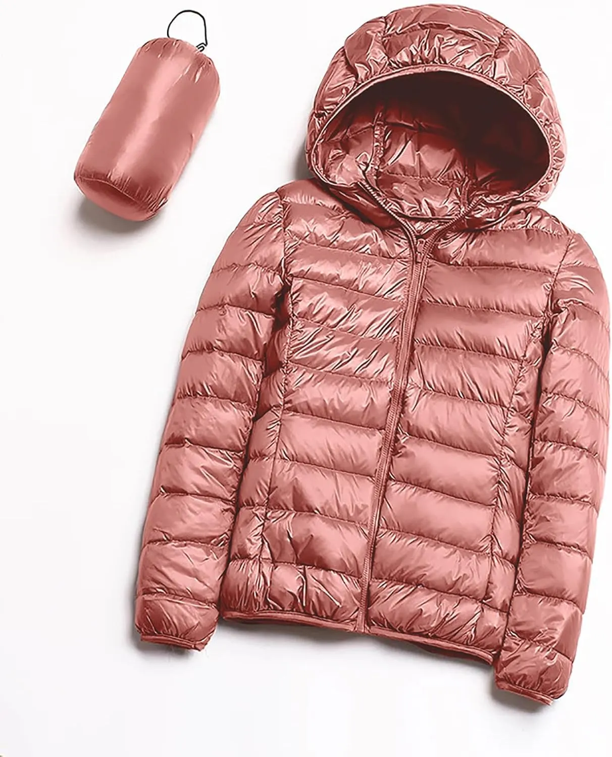 yardsong Womens Hooded Down Jackets Winter Warm Lightweight Quilted Puffer Coats Full Zip Up Packable Outerwear with Pockets