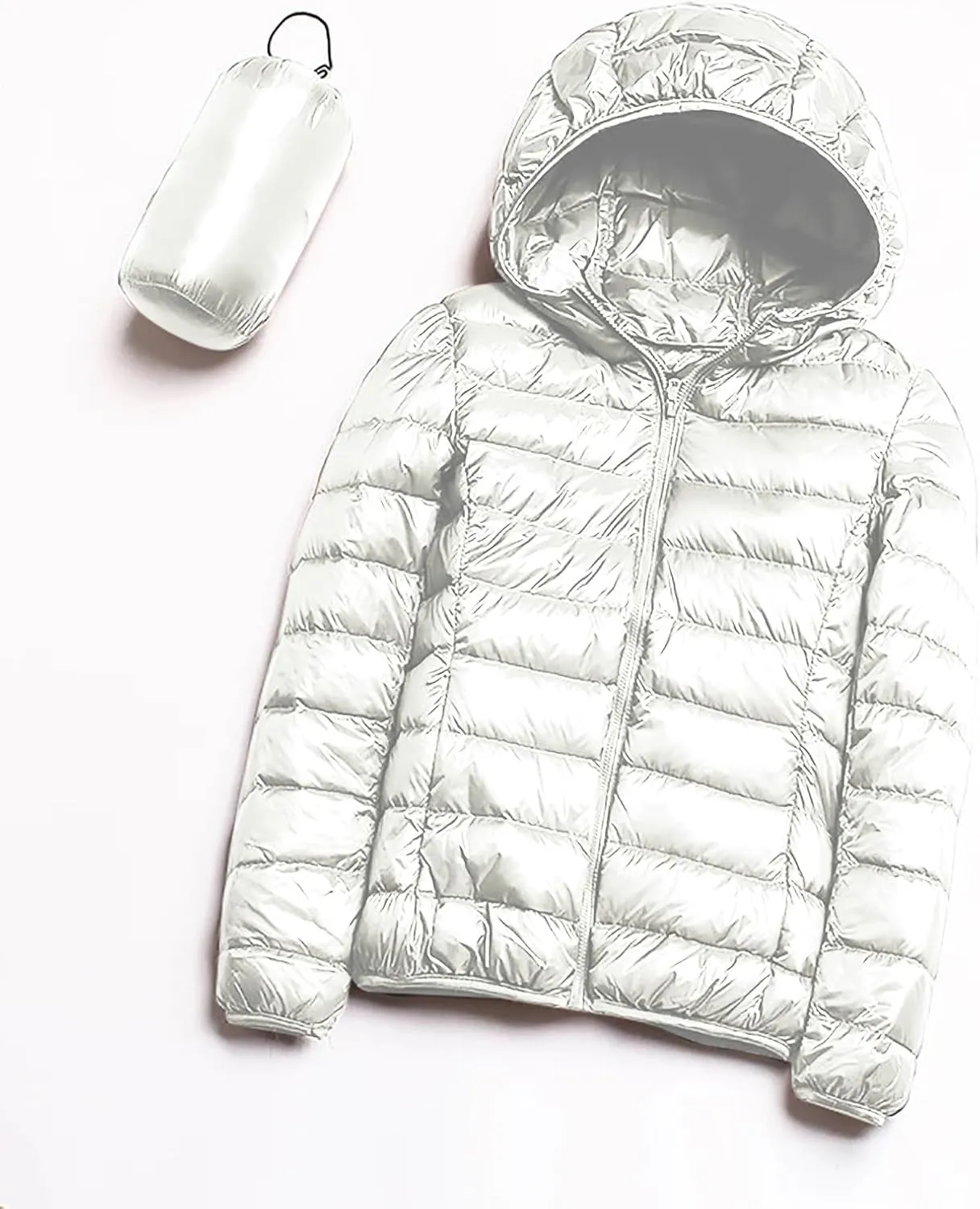 yardsong Womens Hooded Down Jackets Winter Warm Lightweight Quilted Puffer Coats Full Zip Up Packable Outerwear with Pockets