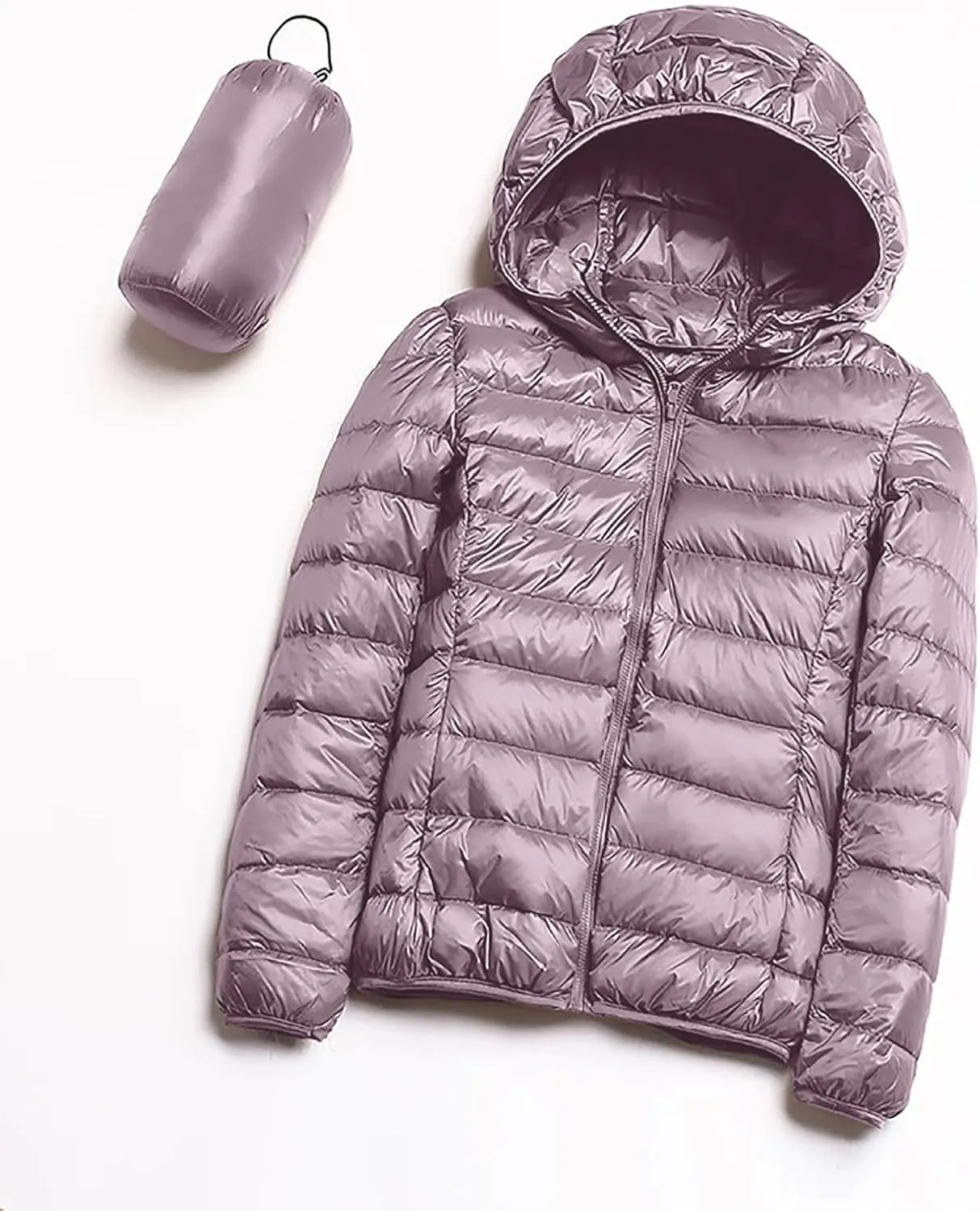 yardsong Womens Hooded Down Jackets Winter Warm Lightweight Quilted Puffer Coats Full Zip Up Packable Outerwear with Pockets
