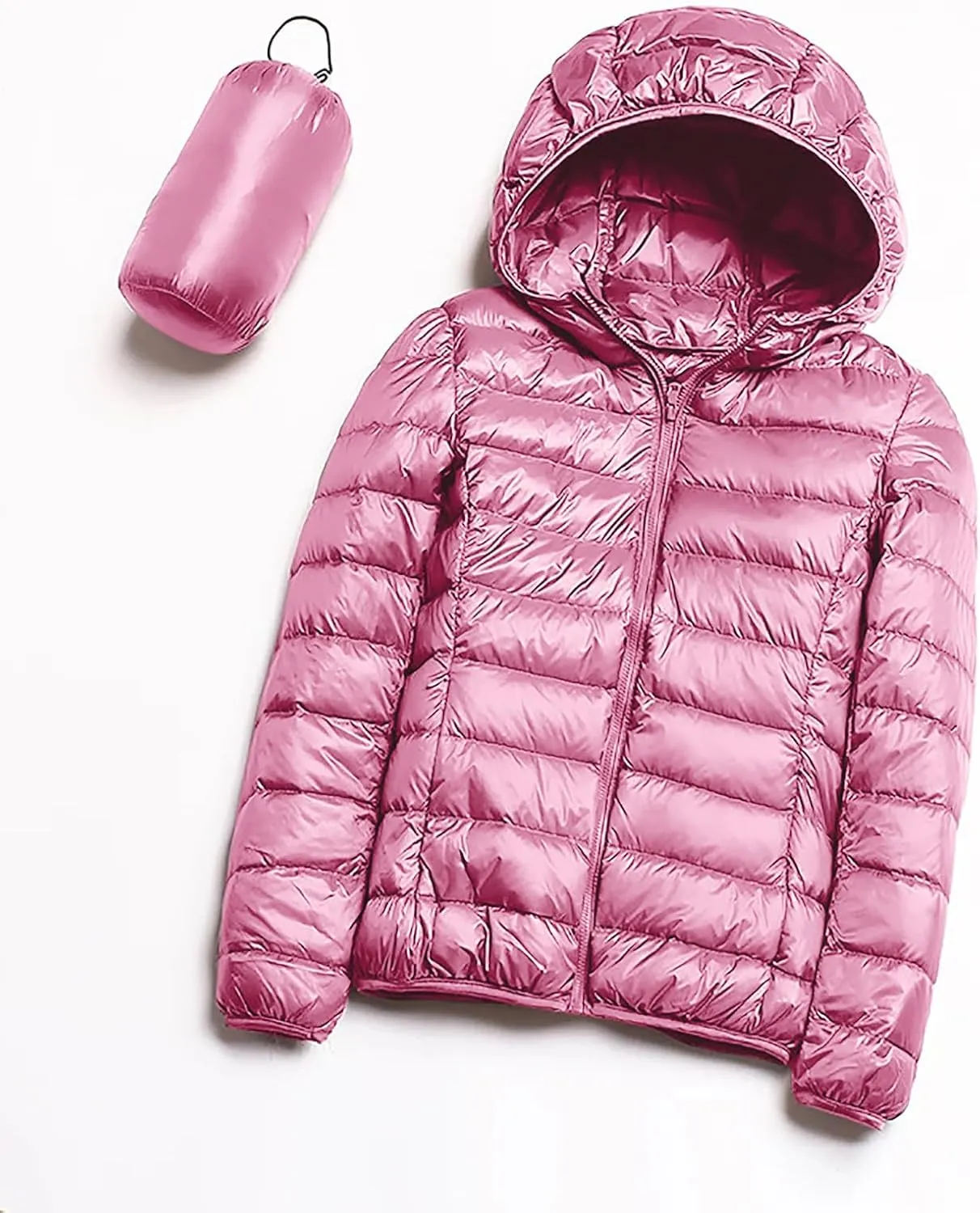 yardsong Womens Hooded Down Jackets Winter Warm Lightweight Quilted Puffer Coats Full Zip Up Packable Outerwear with Pockets
