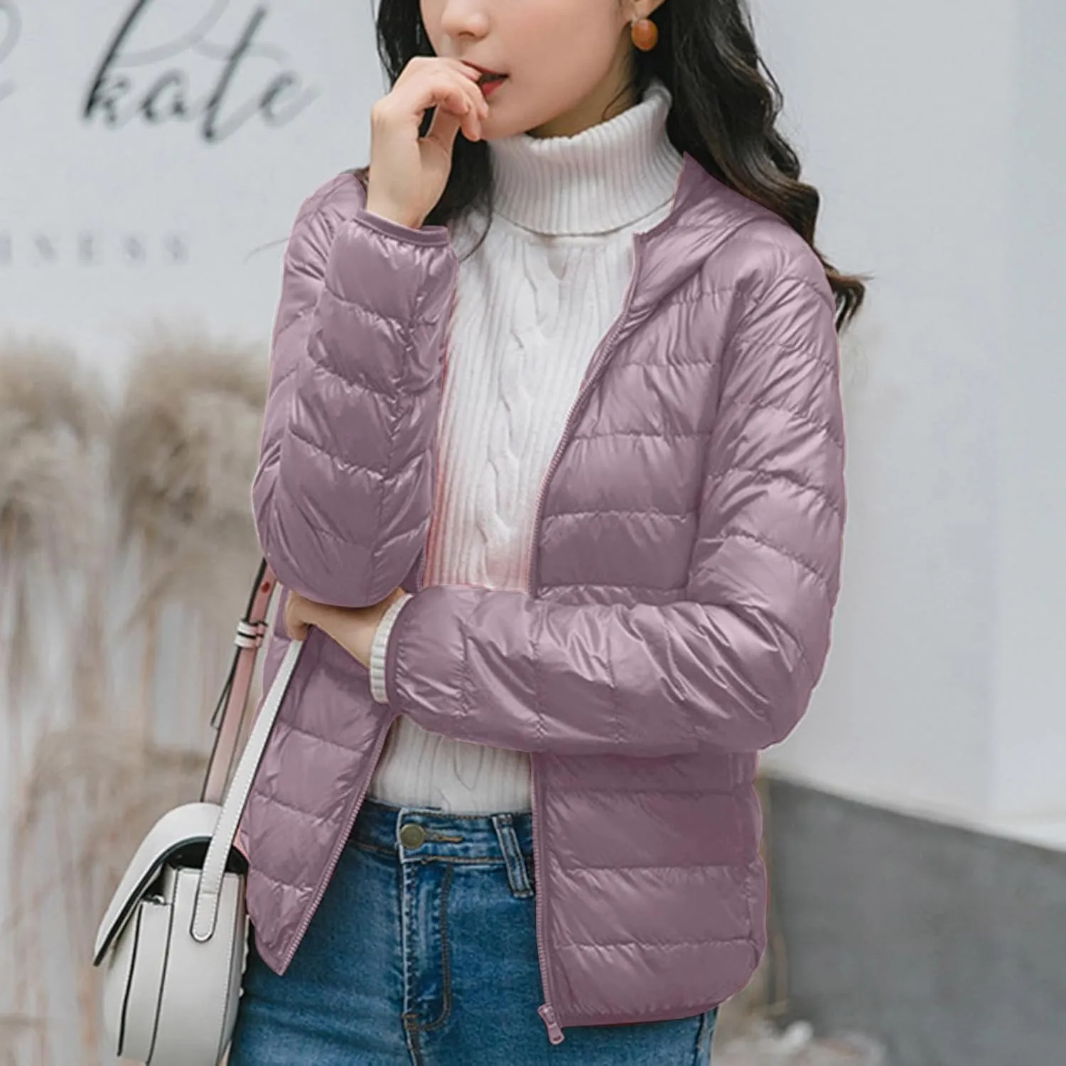 yardsong Womens Hooded Down Jackets Winter Warm Lightweight Quilted Puffer Coats Full Zip Up Packable Outerwear with Pockets