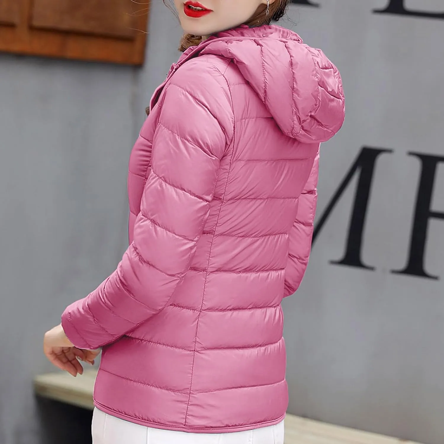 yardsong Womens Hooded Down Jackets Winter Warm Lightweight Quilted Puffer Coats Full Zip Up Packable Outerwear with Pockets
