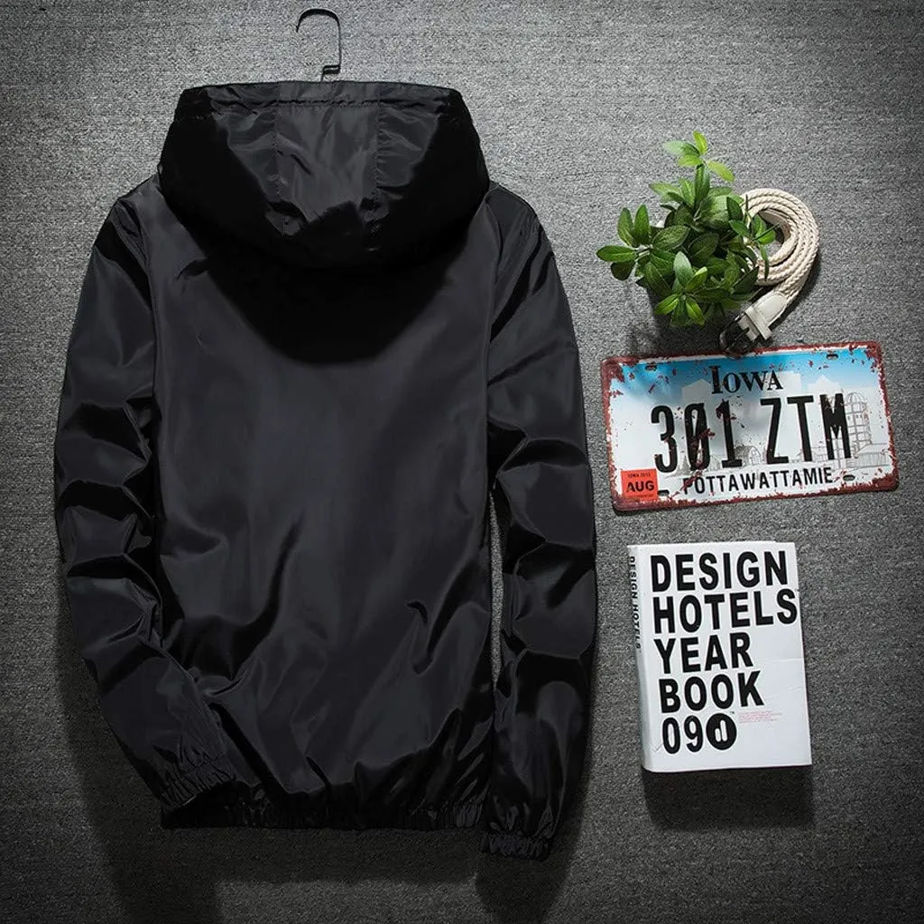 Ymosrh Men's Light Rain Jacket Lightweight Nylon Windbreaker Wind & Water Resistant Jacket, M-7XL