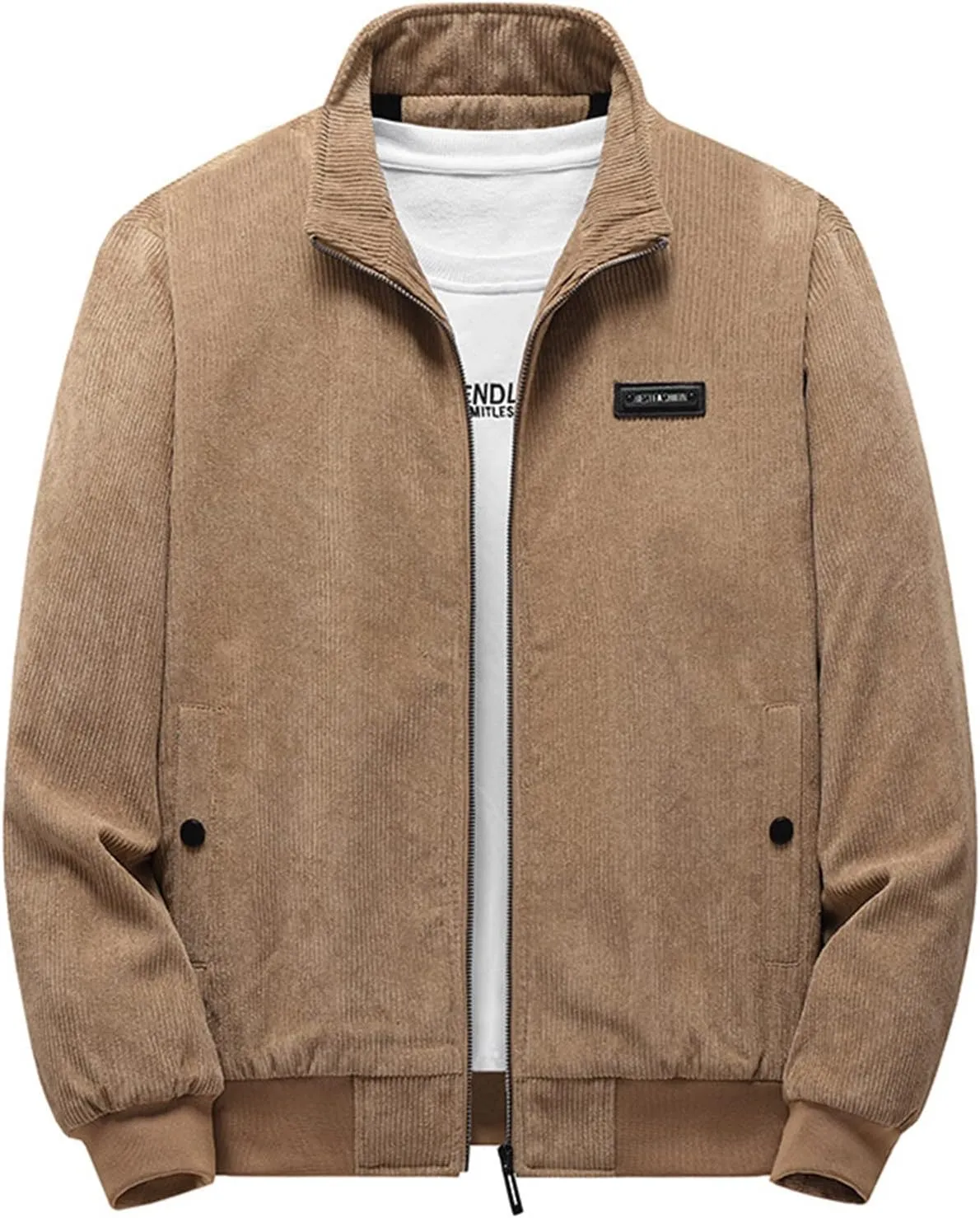 Ymosrh Men's Winter Coats Full-Zip Corduroy Jacket Sherpa Lined Trucker Turn Down Collar Warm Jacket Mens, XL-5XL