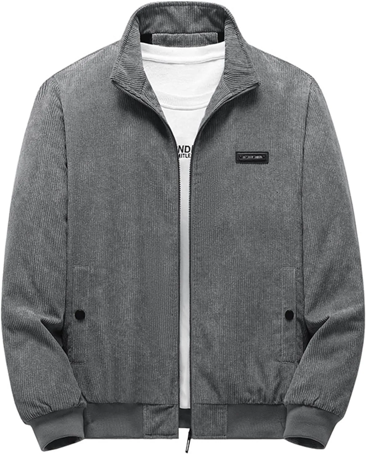 Ymosrh Men's Winter Coats Full-Zip Corduroy Jacket Sherpa Lined Trucker Turn Down Collar Warm Jacket Mens, XL-5XL