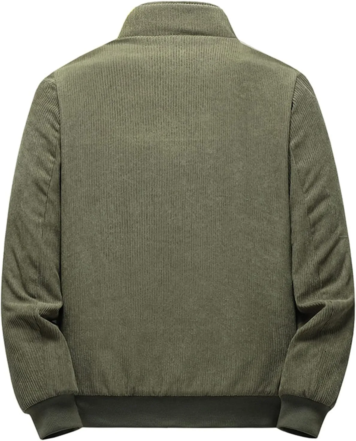 Ymosrh Men's Winter Coats Full-Zip Corduroy Jacket Sherpa Lined Trucker Turn Down Collar Warm Jacket Mens, XL-5XL