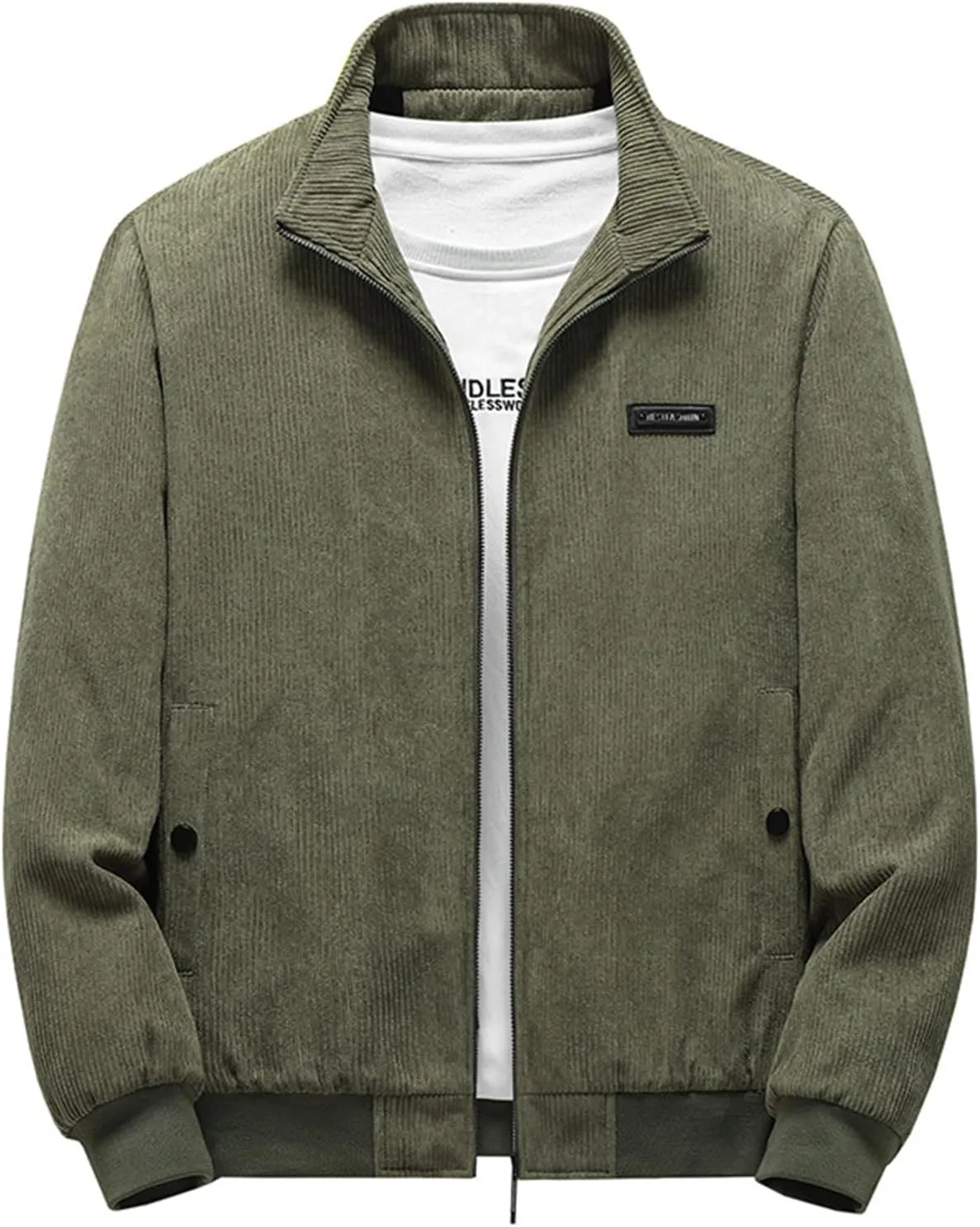 Ymosrh Men's Winter Coats Full-Zip Corduroy Jacket Sherpa Lined Trucker Turn Down Collar Warm Jacket Mens, XL-5XL