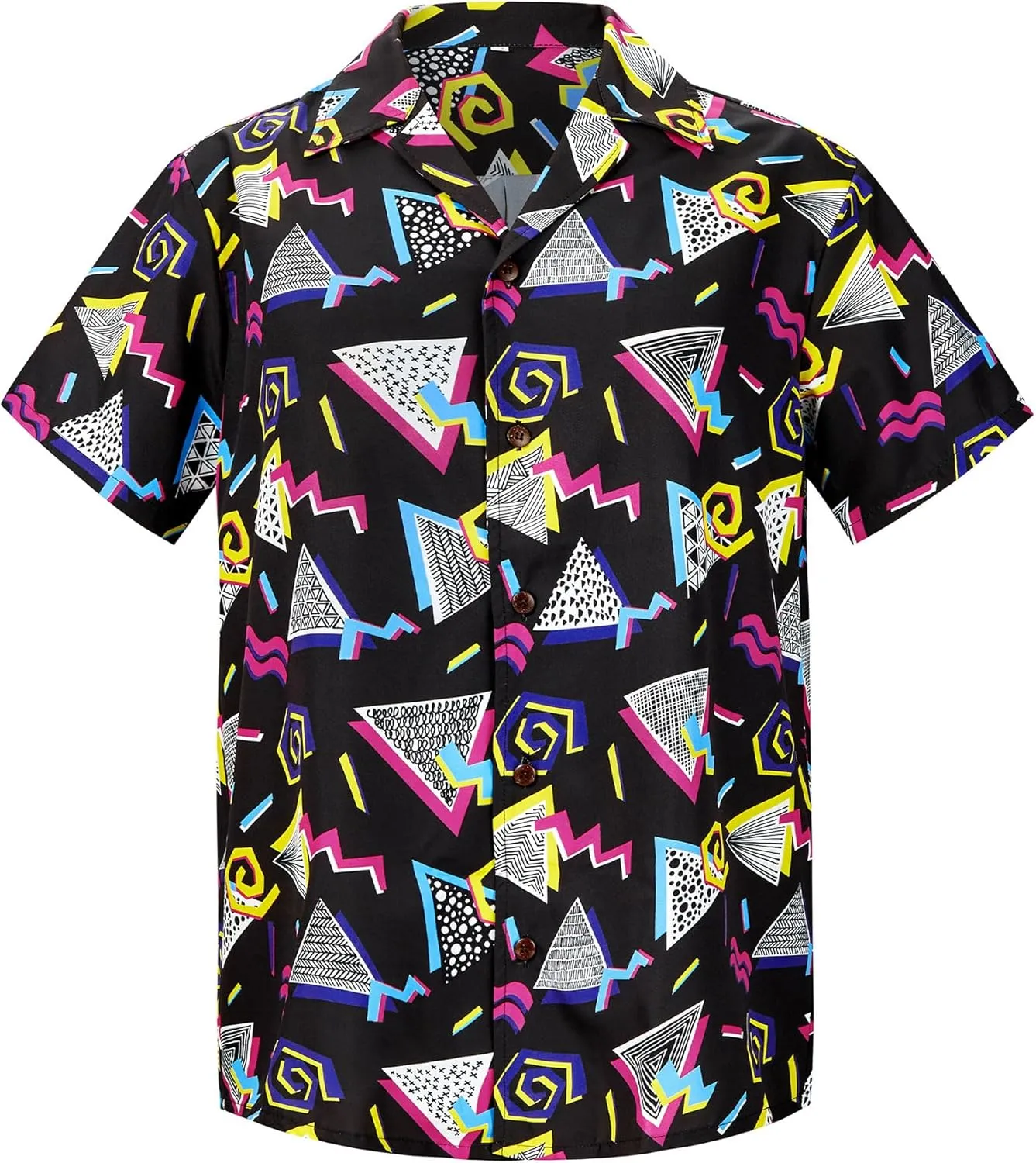 Zando 80s 90s Hawaiian Shirt for Men Short Sleeve 80s 90s Outfit Funny Hawaiian Shirts Party Disco Outfit