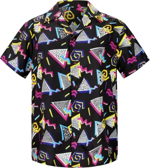 Zando 80s 90s Hawaiian Shirt for Men Short Sleeve 80s 90s Outfit Funny Hawaiian Shirts Party Disco Outfit