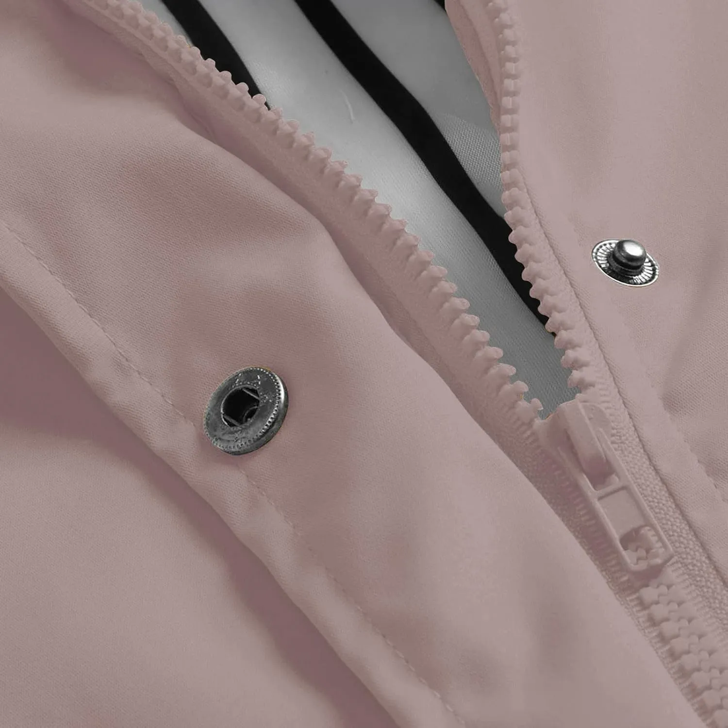 ZEFOTIM Rain Jacket Women with Hood Waterproof Lightweight Casual Raincoat Zip Up Hiking Jackets with Pockets Clothes
