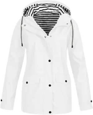 ZEFOTIM Rain Jackets for Women Waterproof with Hood Lightweight Casual Anorak Travel Hiking Coats with Pockets 720