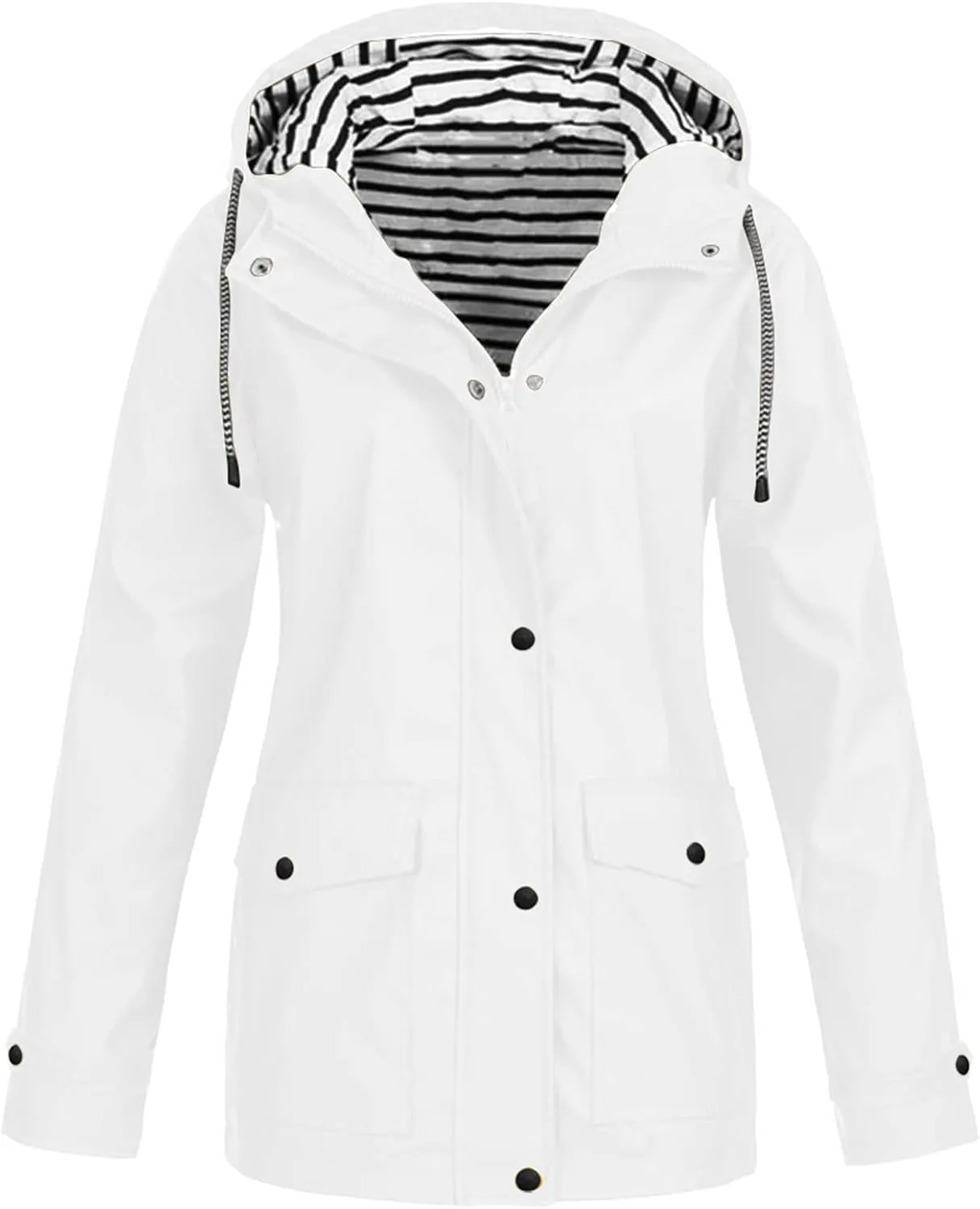 ZEFOTIM Rain Jackets for Women Waterproof with Hood Lightweight Casual Anorak Travel Hiking Coats with Pockets 720