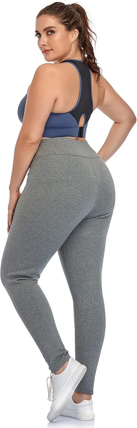 ZERDOCEAN Women's Plus Size High Waist Fleece Lined Leggings Winter Thermal Workout Yoga Pants