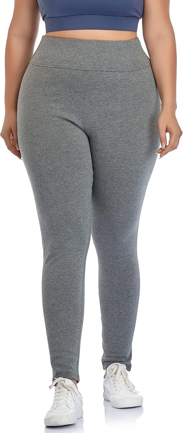 ZERDOCEAN Women's Plus Size High Waist Fleece Lined Leggings Winter Thermal Workout Yoga Pants