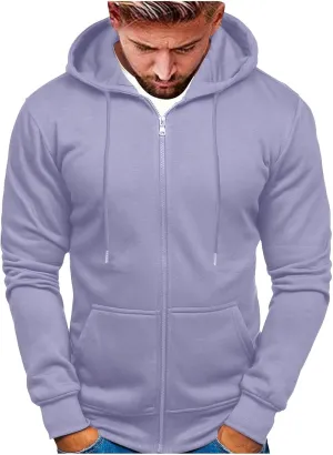 Zip Up Hoodie Men Mens Full Zip Casual Pullover Hoodies Fall Winter Work Sweatshirt Long Sleeve Drawstring Hoodies