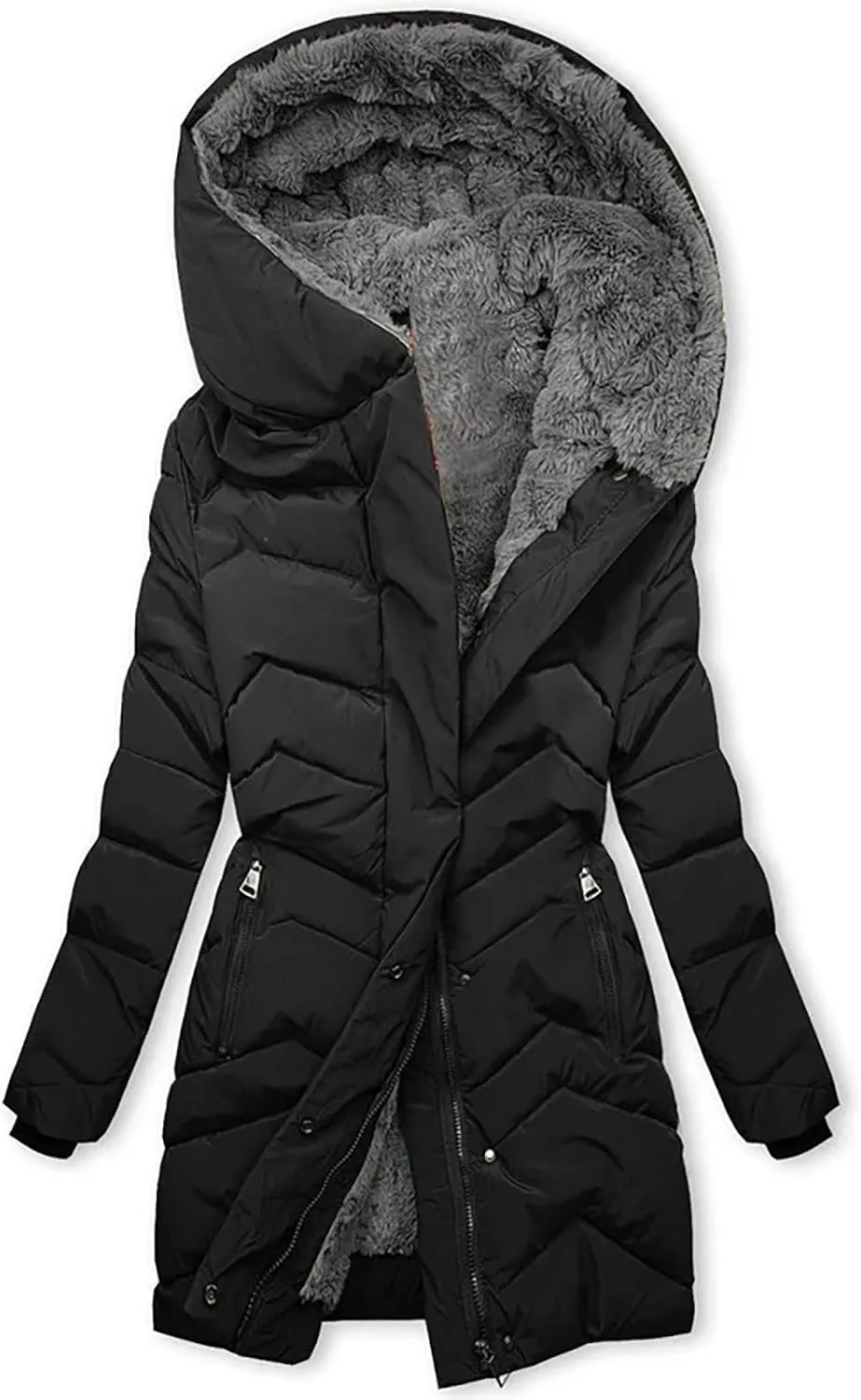 Zip Up Winter Coats for Women Jacket with Long Sleeves for Autumn and Winter Womens Quilted Pullover Puffer Jacket