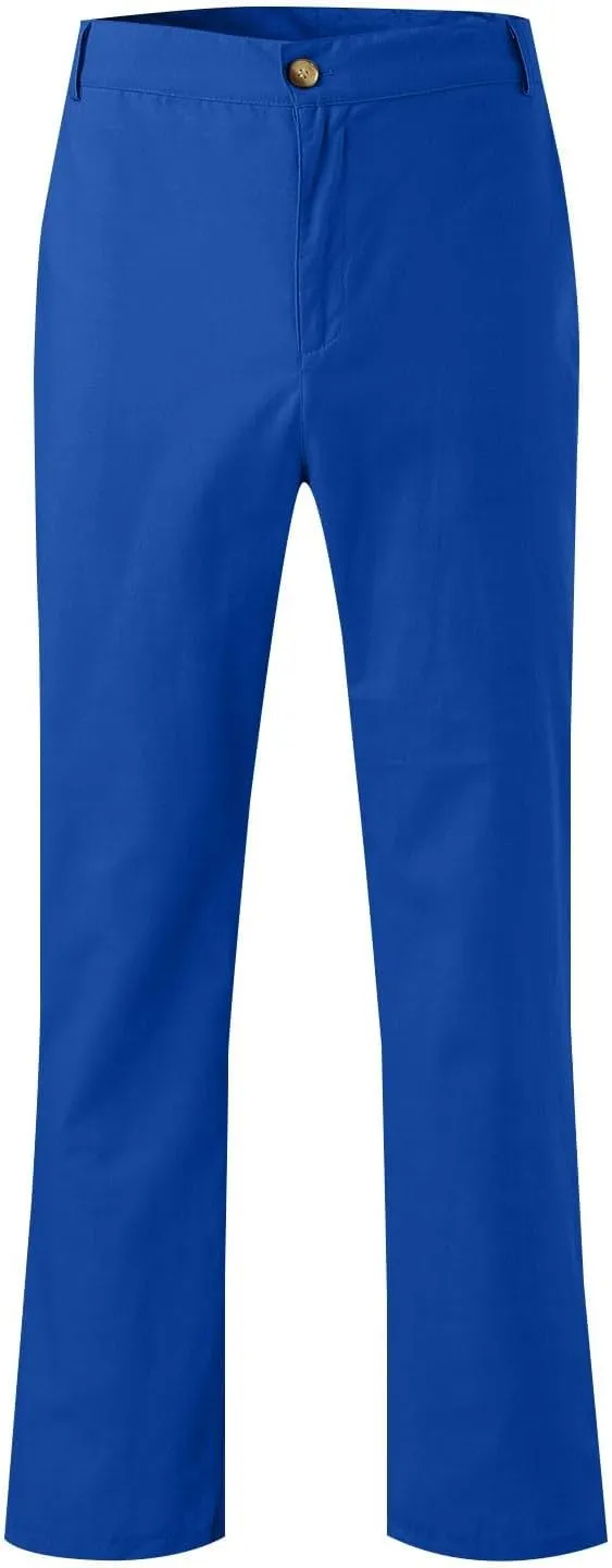 ZYXTIM Cotton Linen Trousers for Men Flat Front Lightweight Casual Work Pants Quick Dry Summer Beach Yoga Pants with Pockets